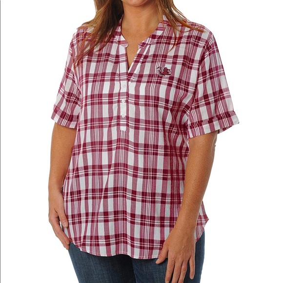 South Carolina Gamecocks Plaid Short Sleeve NWT - Picture 1 of 3